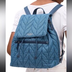 Kate Spade Blue Denim Ellie  Quilted Backpack